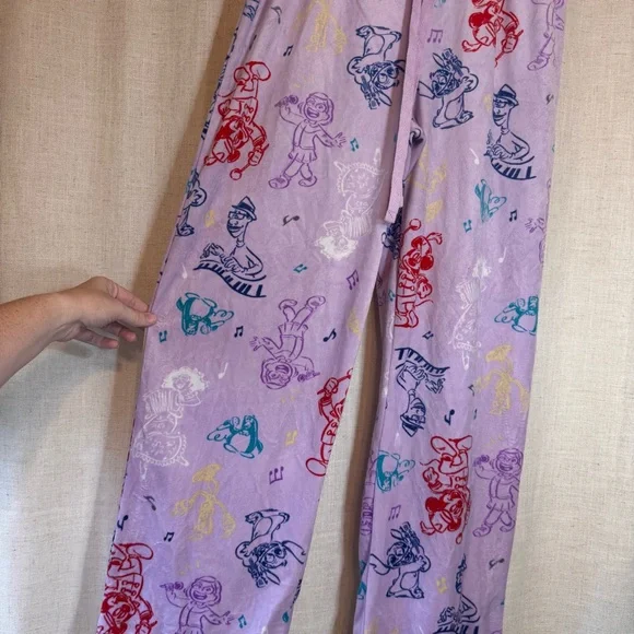 DISNEY 100 Years Multi Character Purple Women’s Pajama Pants PJ Size Large L - Picture 3 of 9